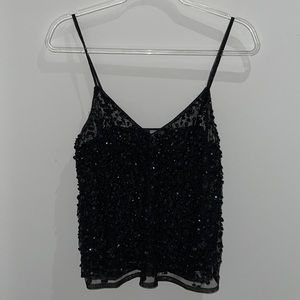 Sheer sequin tank